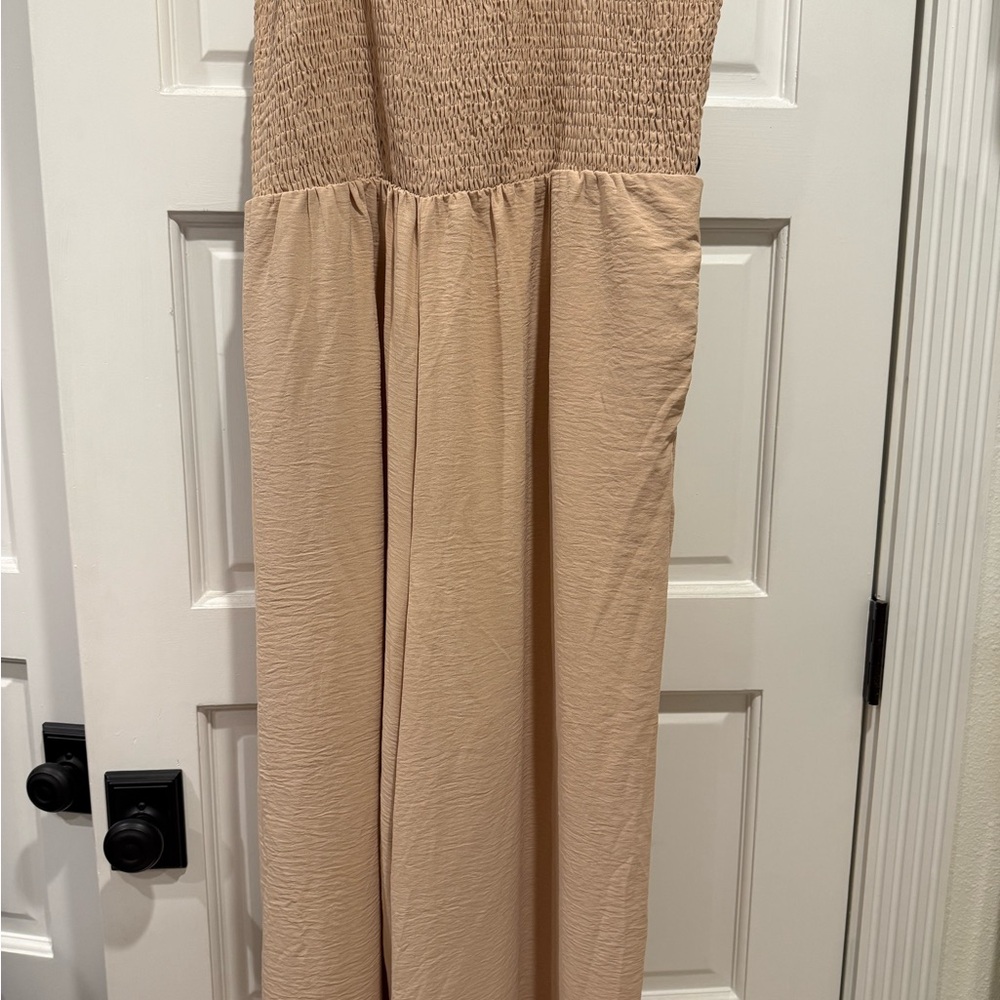 Amazon Women's Wide Leg Jumpsuit in Beige